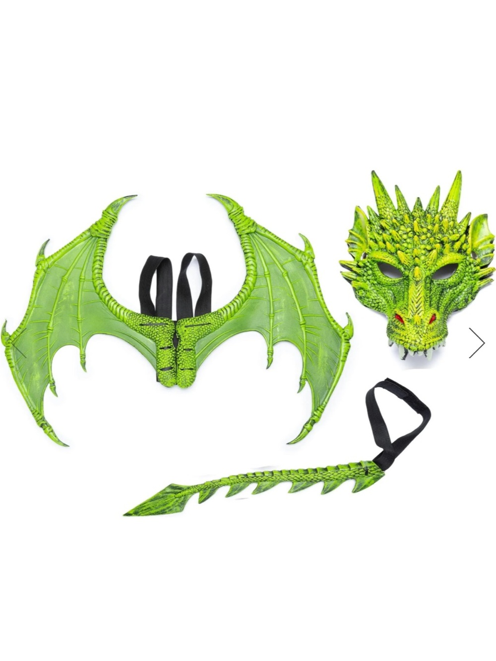 Great Pretenders NEW Green Dragon Set Costume mask tail wings Size 3+